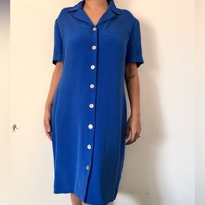 Vintage 100% silk button dress size 12